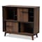Baxton Studio Margo Walnut Brown and Black Finished Wood Wine Storage Cabinet 163-10442 - alternate 7